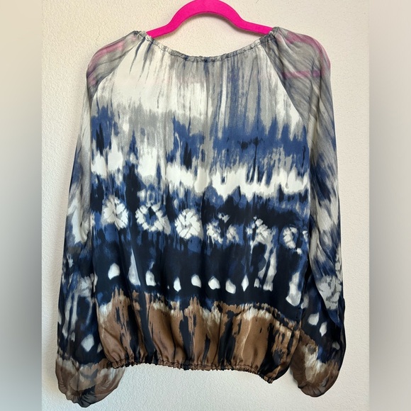 NWT Exclusively Misook Chiffon Boho Tie Dye Balloon Sleeve SAMPLE Blouse XS - Picture 6 of 7